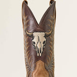 Ariat Sport Steer Skull Western Boot (Sandstorm / Bitter Chocolate) - 01