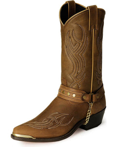 Abilene Sage Studded Harness Boot (Brown)
