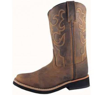 Children's Smoky Mountain Pueblo Square Toe Boot (Distressed Brown)