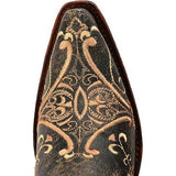 Women's Circle G Crackle Embroidery Western Boots (Brown)